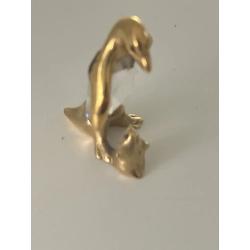 VTG Lencia Austria Star Collection Swarovski‎ Crystal Gold Plated Mother Penguin